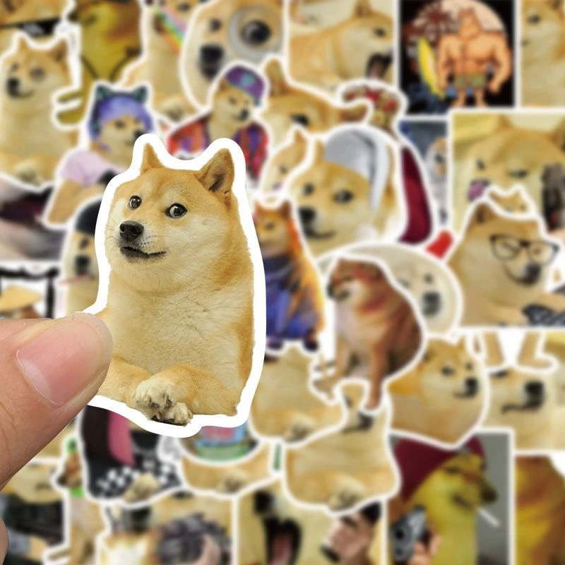 50张BuffDoge神烦狗狗表情包贴纸装饰电脑手机壳贴柴犬搞笑防水