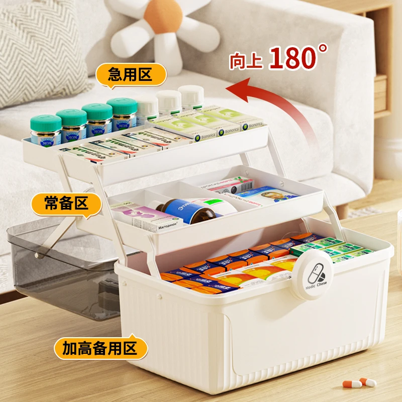 【升级款】S级家庭装医药箱家用医疗用儿童婴儿急救箱收纳车篮箱