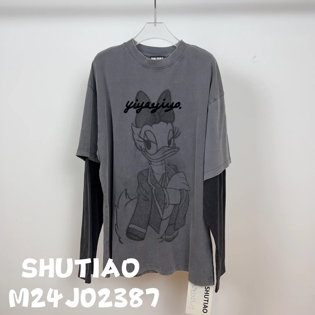 【SHUTIAO】2024秋冬：新款小众设计款假两件M24J02387