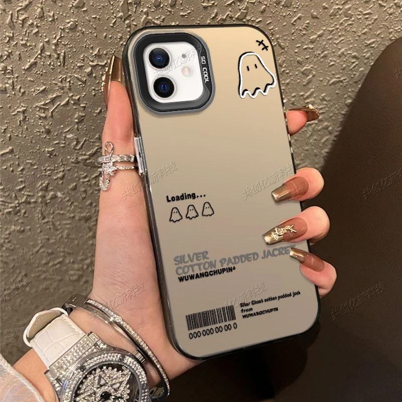 苹果11手机壳新款磨砂iPhone11高级彩银软边潮款英文幽灵防摔