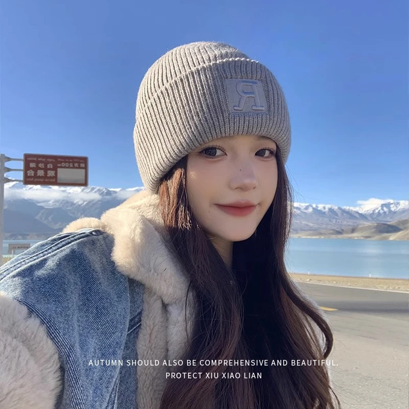 帽子女秋冬季2023新款加厚纯色男款护耳保暖大头围百搭针织毛线帽