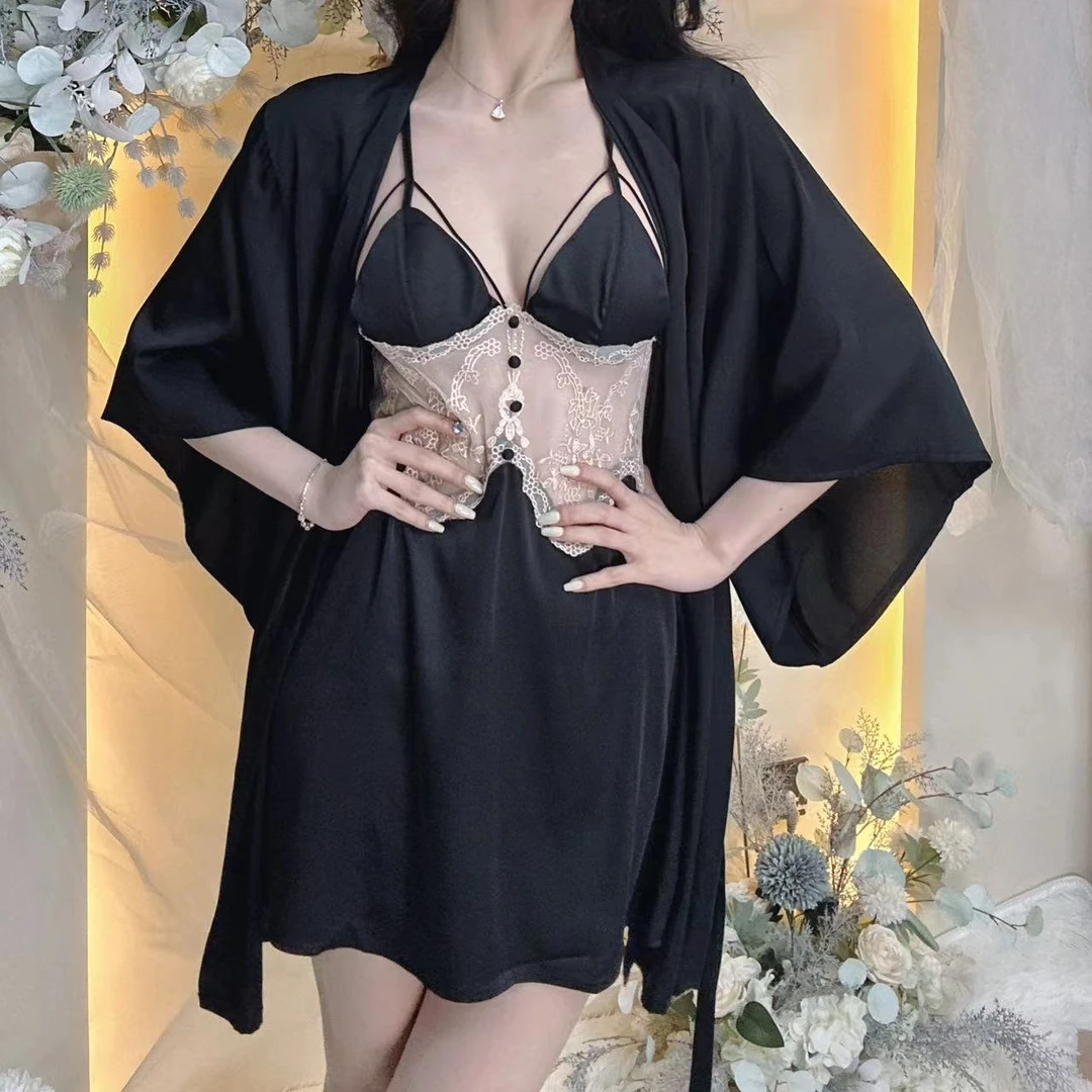 花园【莫奈花园】法式纯欲风睡裙女2023款冰丝吊带睡衣夏季连衣裙