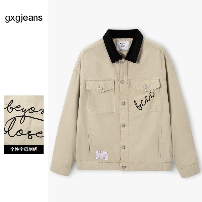 gxg jeans男装2023年春季新款夹克休闲牛仔宽松外套11E1210006LJ