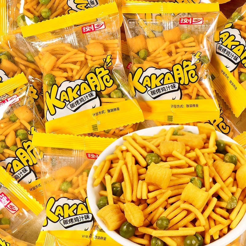 虾条鸡汁味KAKA脆解馋追剧零食独立包装宿舍便宜膨化休闲零食散装