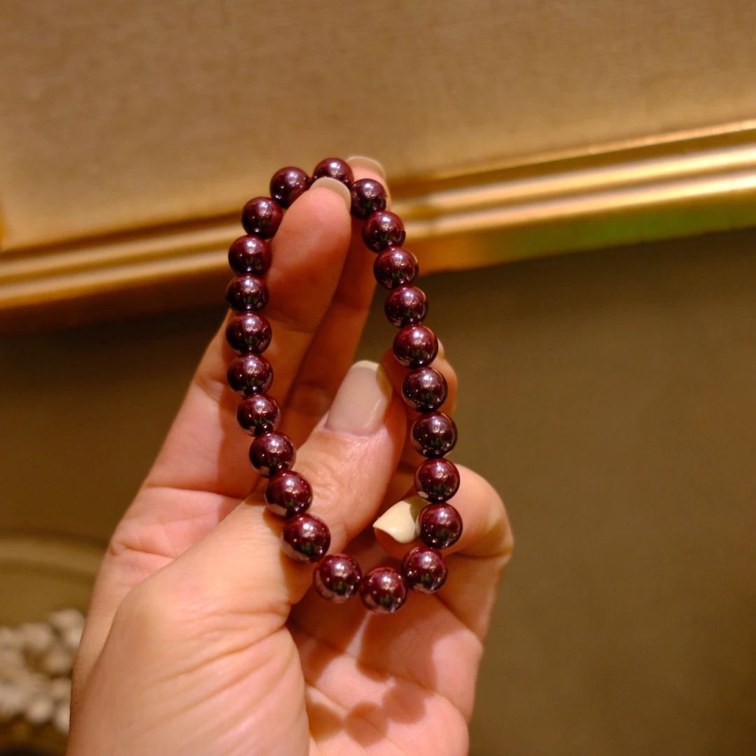 辰砂（处理）工艺品朱砂高含量原矿手串8毫米 6毫米