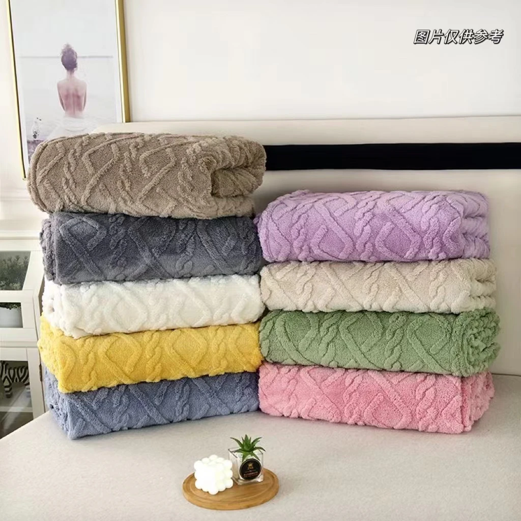 【秋冬盖毯】塔芙蓉提花加厚绒毛毯亲肤【颜色花型.随机发】睡毯.加绒