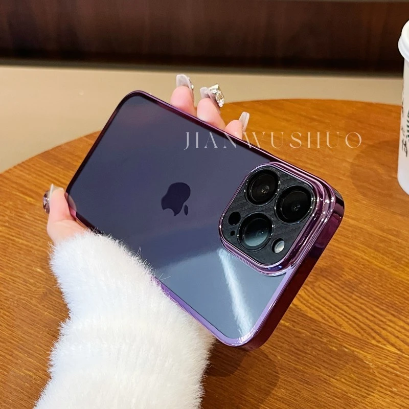 简物说【适用苹果】裸机防尘镜头膜透明手机壳iPhone14promax/13