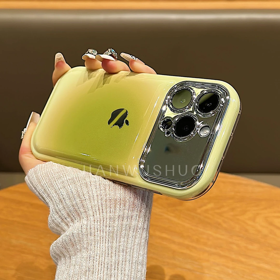 【适用苹果】新款渐变大视窗果冻色手机壳iphone15promax/14pro/13