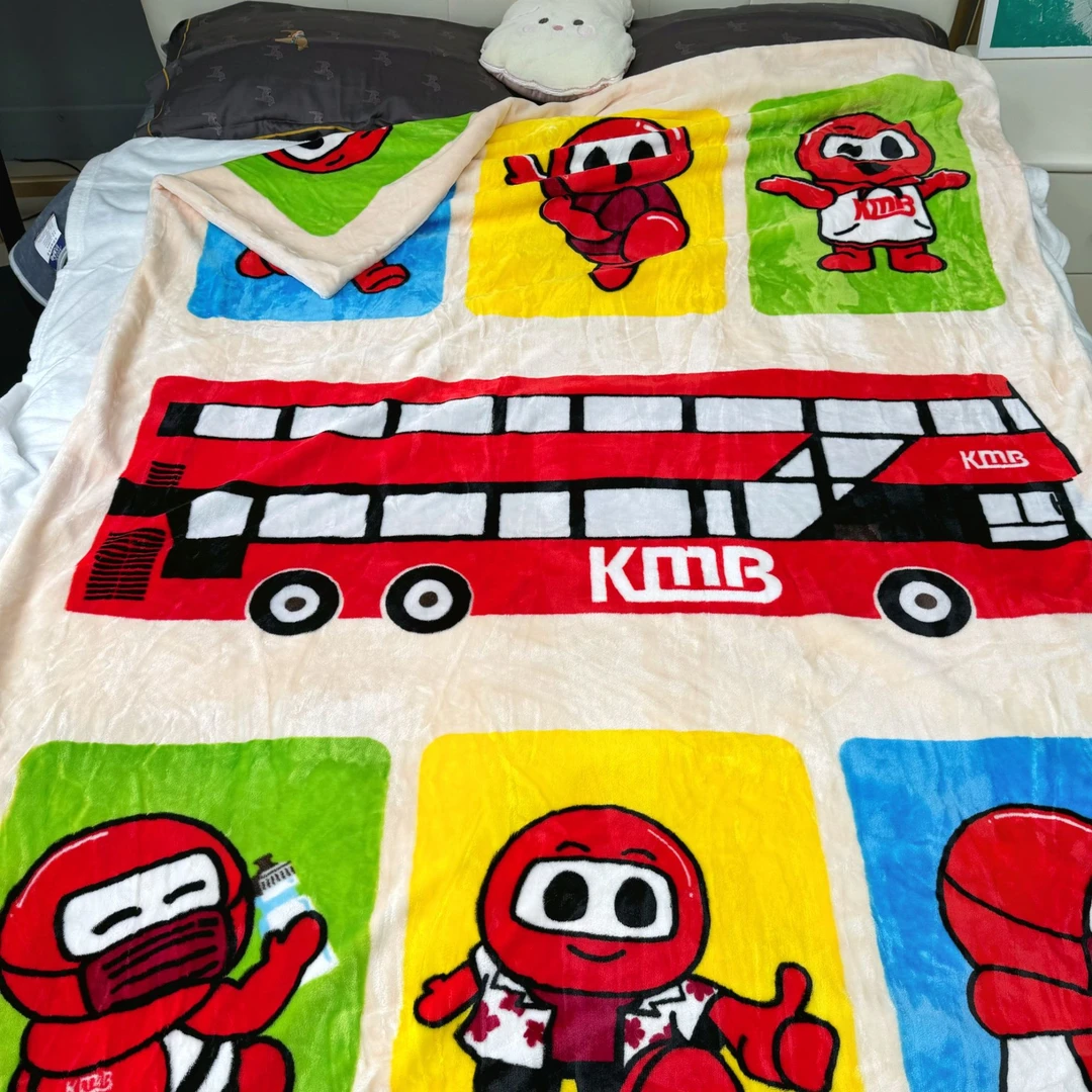 阳光-卡通红色小汽车双层盖毯加绒加厚