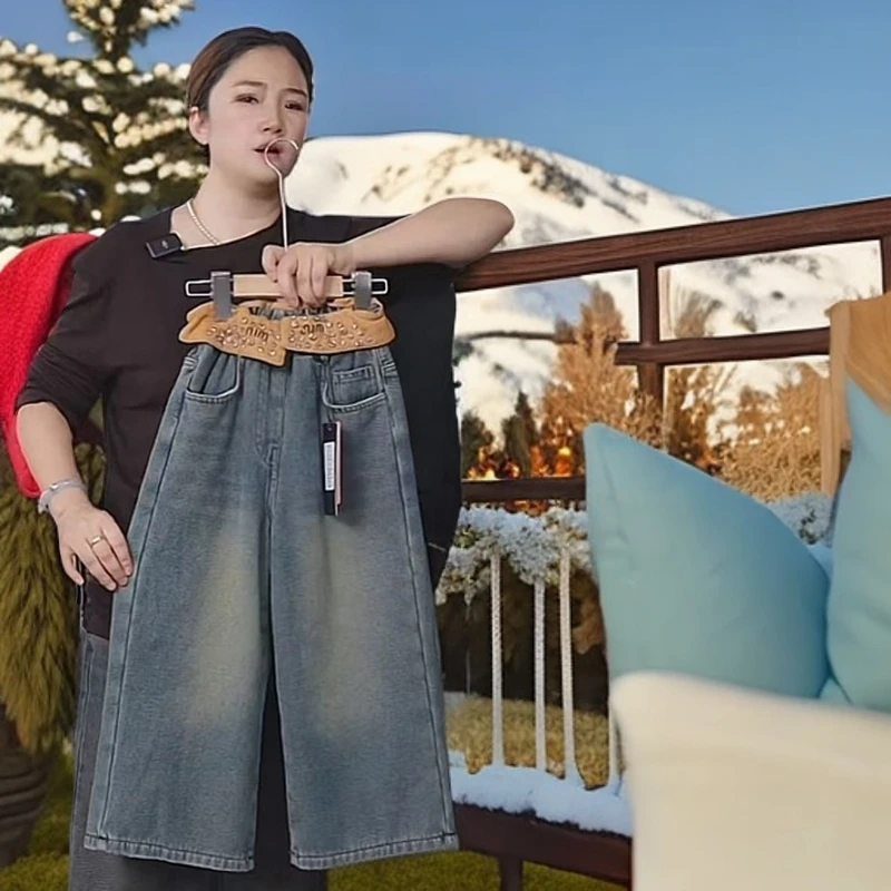 411030《现》小涵家玲姐优选韩版冬季儿童休闲舒适加绒牛仔裤