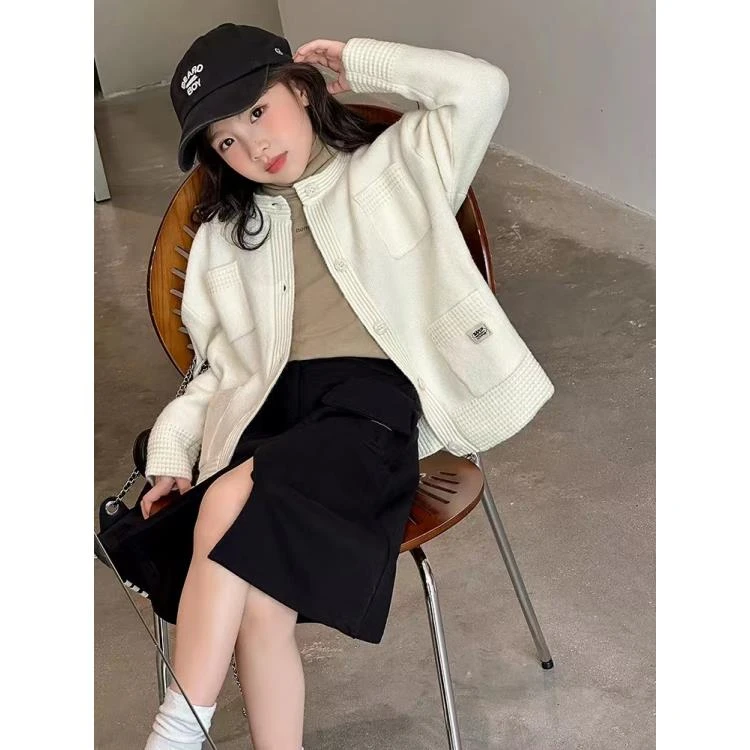 408153《现》小涵家玲姐优选韩版儿童舒适休闲舒适时尚洋气开衫毛衣