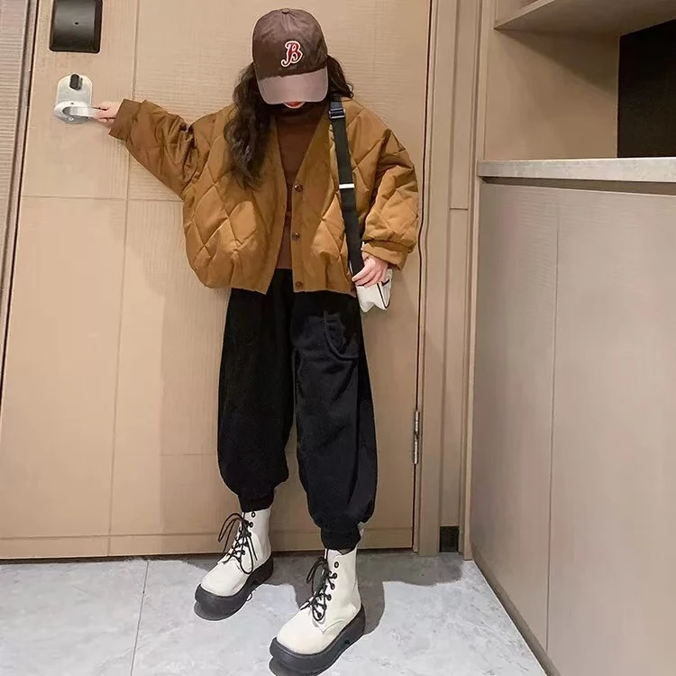 411038《现》小涵家玲姐优选韩版儿童休闲舒适时尚秋款加棉外套