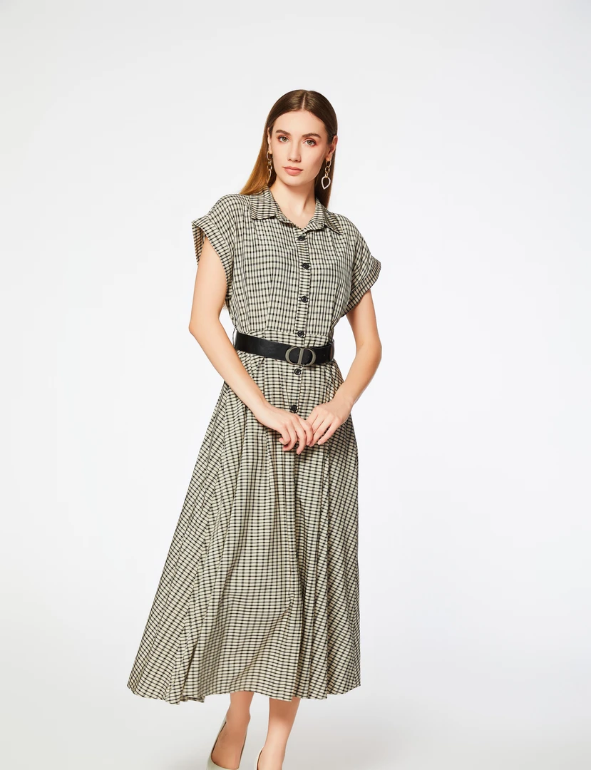 女装连衣裙气质长裙时尚夏季收腰印花优雅女装连衣裙气质长裙时尚