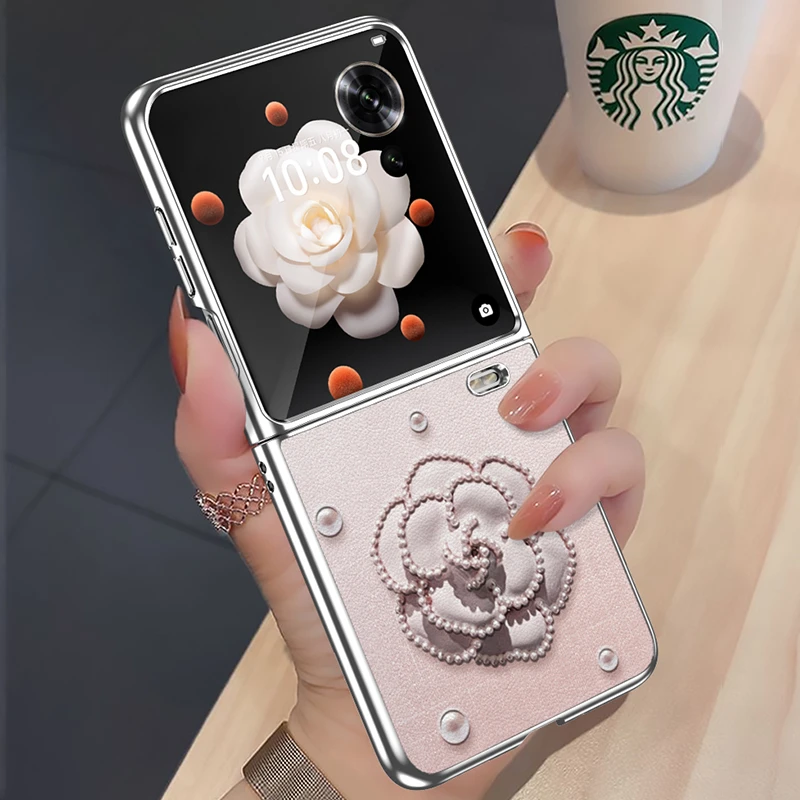 荣耀magic v flip2珍珠山茶手机壳高档magic折叠Vflip新款高颜值