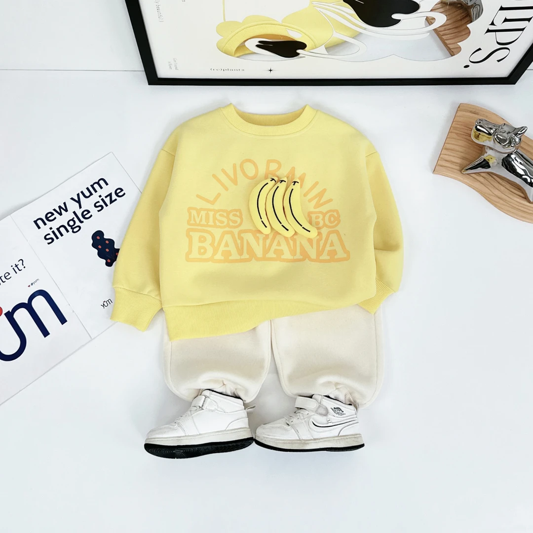 儿童卫衣加绒款长袖2024新款秋冬装男童 D-FB24227