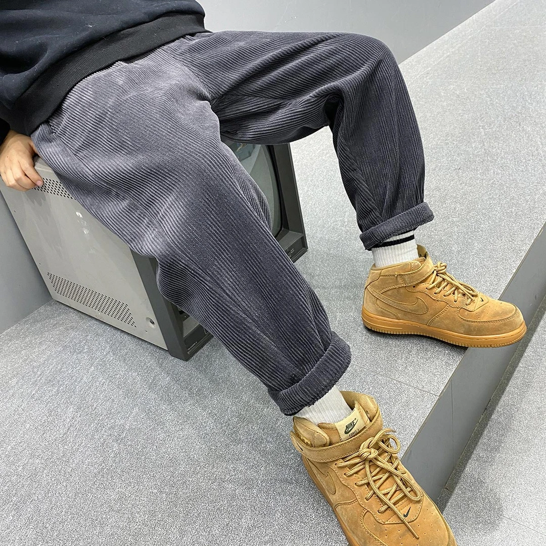 童装男童灯芯绒长裤子秋冬装2023新款中大儿童加绒加厚运BK14953M