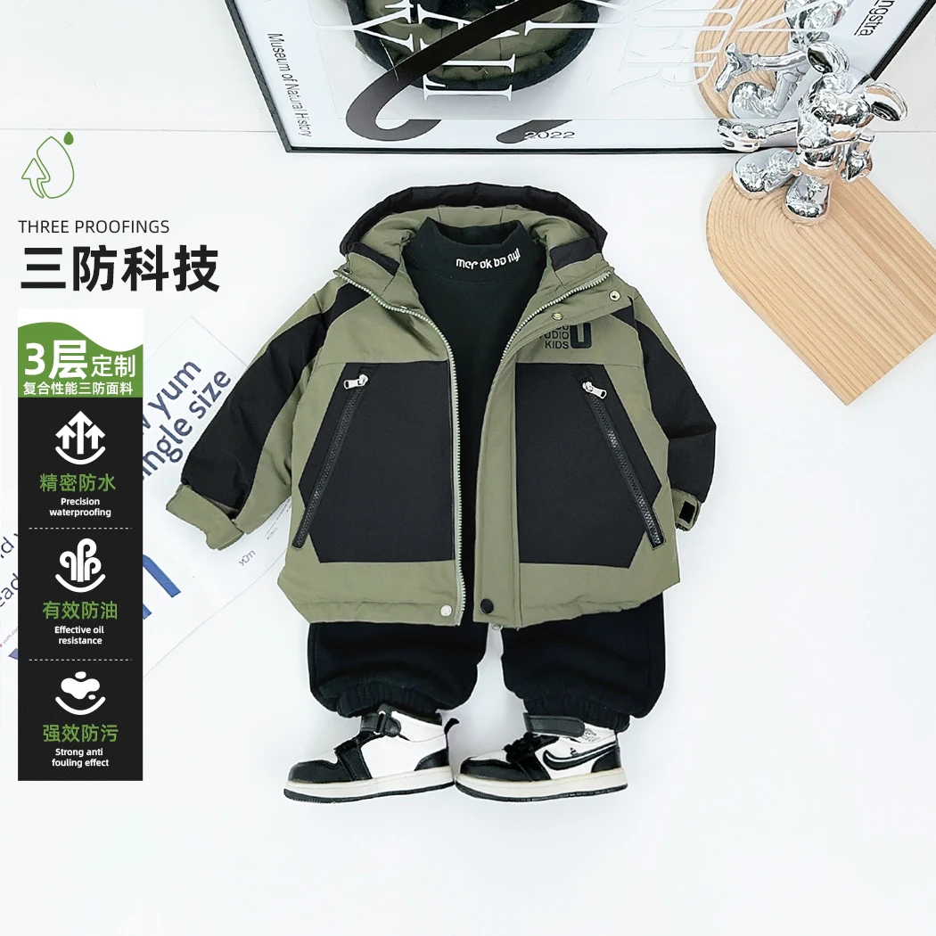 儿童棉服男童冬款加厚棉衣2024新款冬装 D-HZ241322