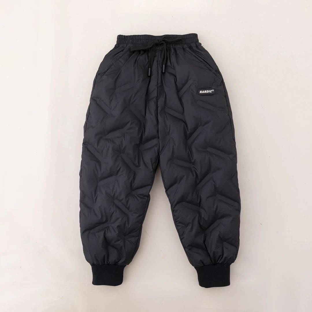 现货儿童冬新国标白鸭绒羽绒裤黑金休闲保暖裤DG70207