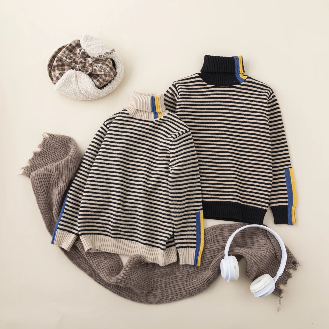 儿童冬款高领毛衣男童潮酷时尚针织上衣2024新款93161华子童装