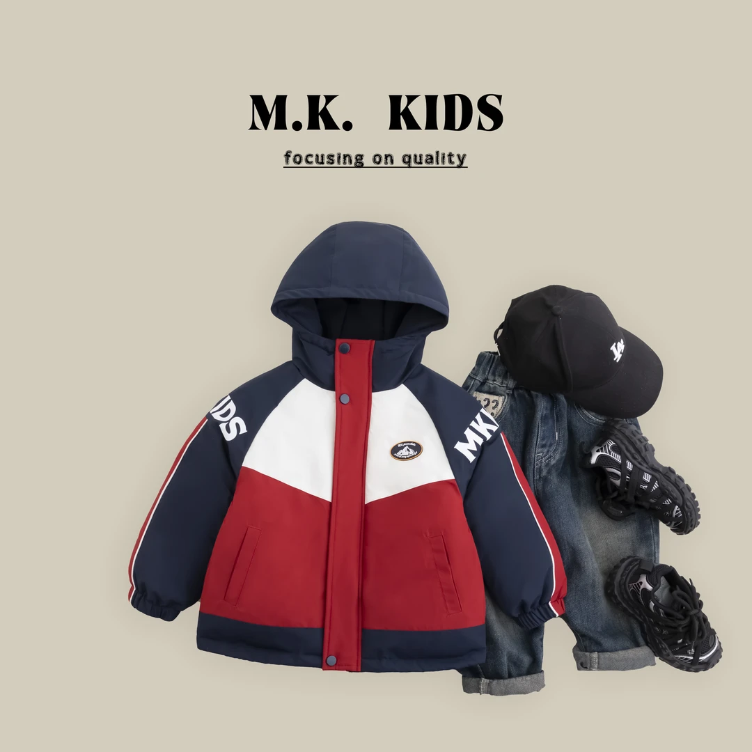 现货儿童冬款棉服男童潮酷加厚保暖外套2024新款DG7319华子童装