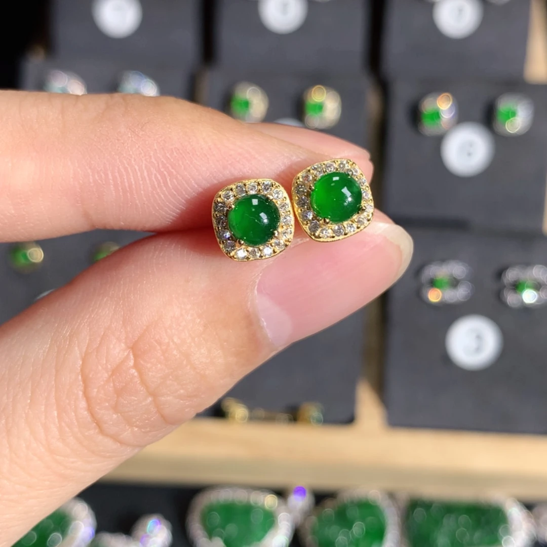 【闪购商品】翡翠耳饰银S925镶嵌