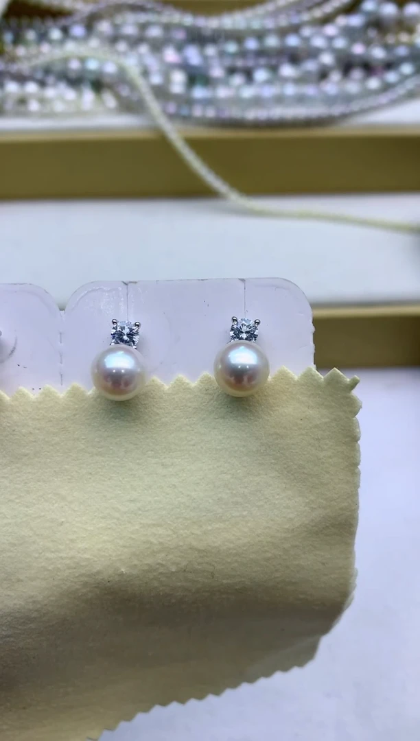 【闪购商品】淡水珍珠耳饰未镶嵌淡水白珠耳钉@@P940