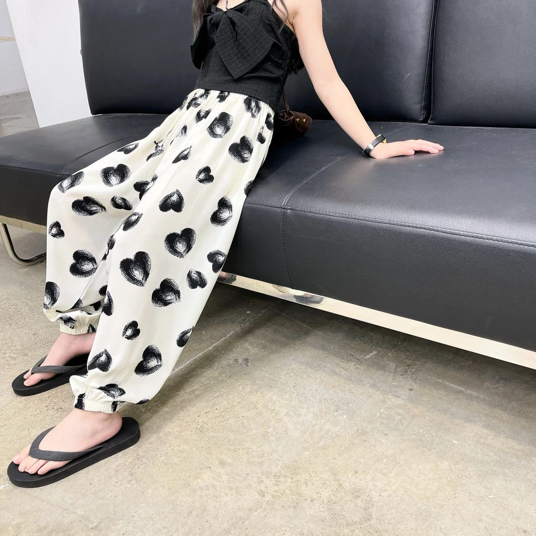 儿童夏季防晒裤2025新款女童休闲裤薄款防蚊裤夏款宽松束脚裤