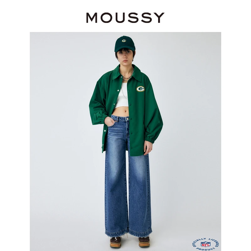 MOUSSY 秋季新款NFL合作款街头运动风logo翻领外套010GSS01-0040