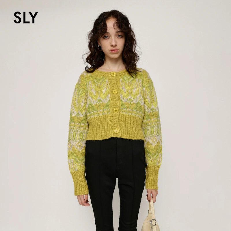 秋季多巴胺时髦洋气小香风绵羊毛开衫短款外套030FAY70-1960