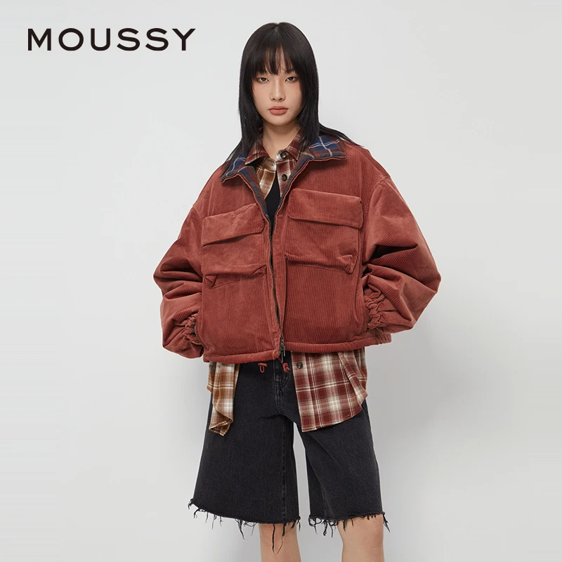 MOUSSY 2024秋冬新款时尚复古棉服028HAA30-2421