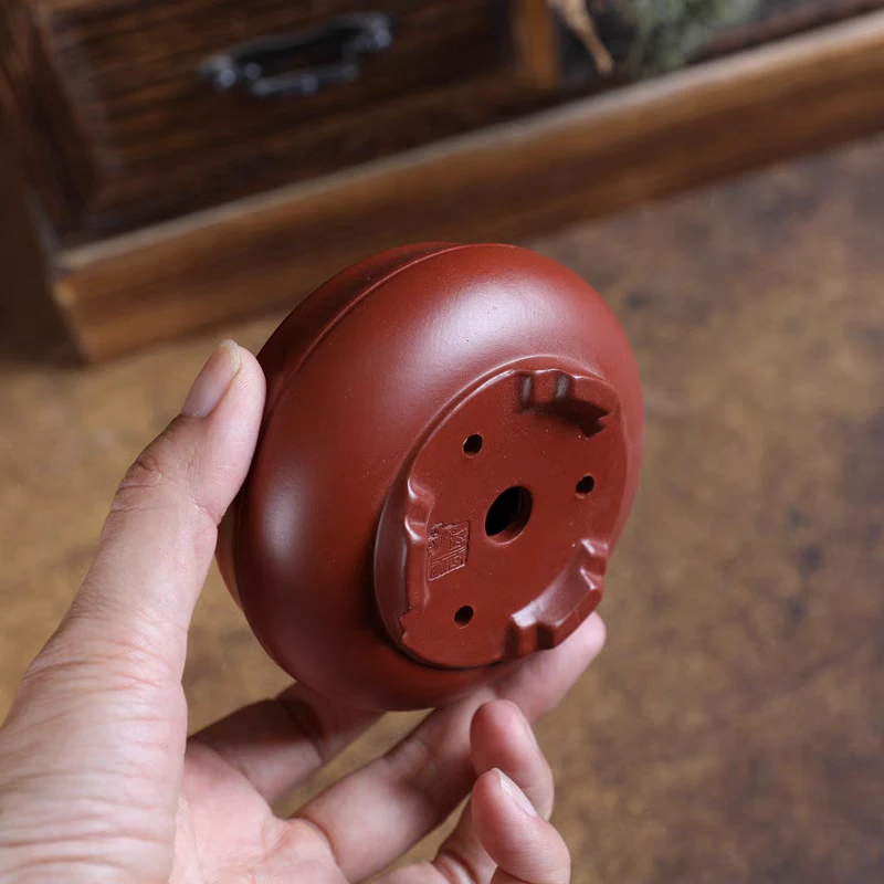 『腰线小圆肚』原矿大红袍手工微型绿植多肉花盆迷你盆掌中宝7*3