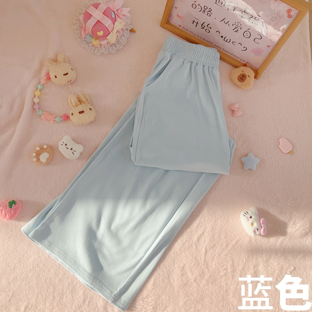 【元气喵】手作系列长裤（粉蓝黄白）