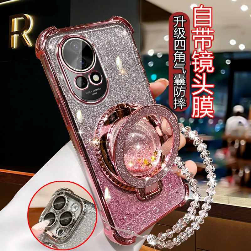 适用华为nova12pro手机壳轻奢女ADA-AL00四角防摔novo12por闪粉套