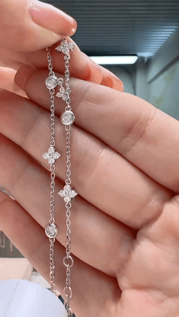 【闪购商品】钻石手链18K金镶嵌钻石泡泡手链K白