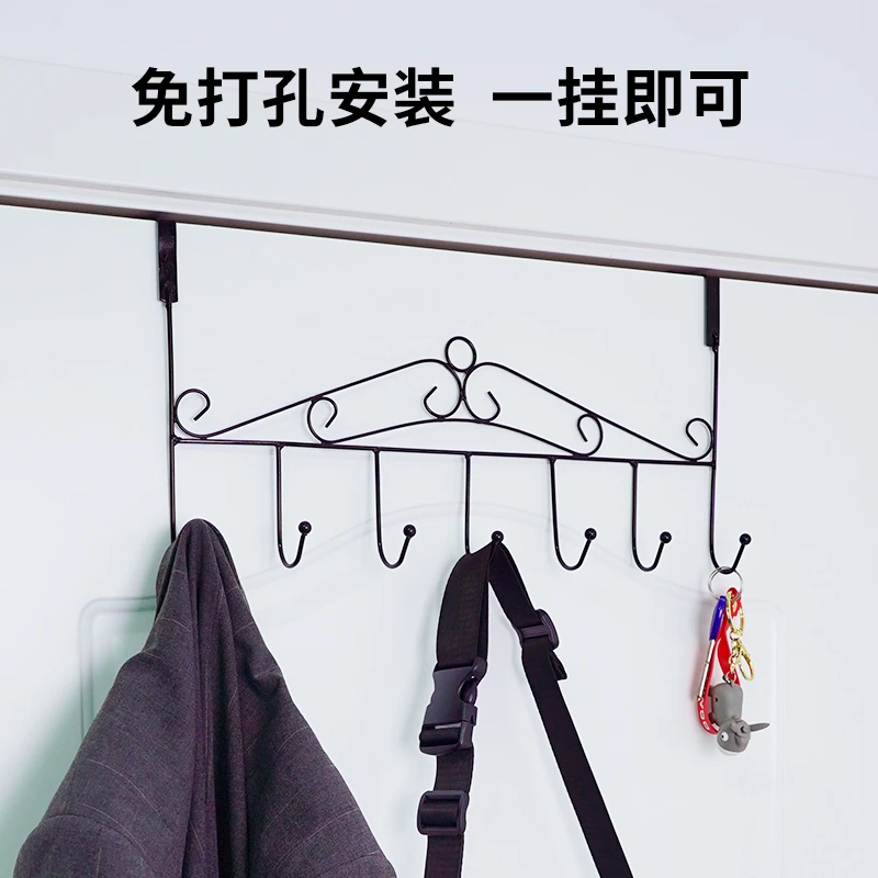门后挂钩免打孔墙上挂衣架卧室门上挂架壁挂收纳置物架衣服帽衣钩