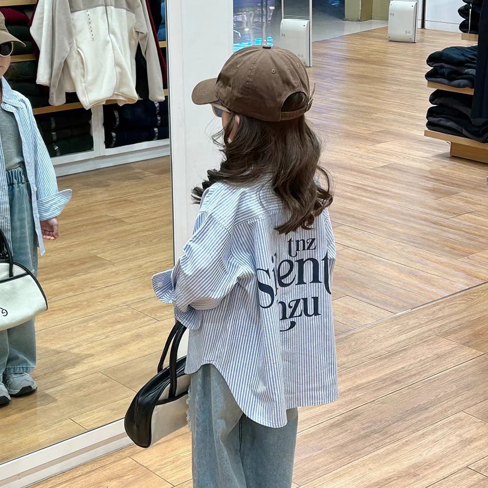 女童衬衫2024春秋新款上衣休闲韩版春季儿童洋气外套时髦百搭