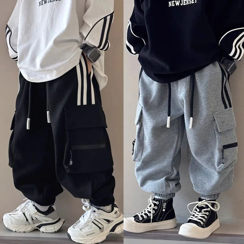 男童裤子2024秋新款帅气中大童长裤男孩工装裤休闲儿童运动裤