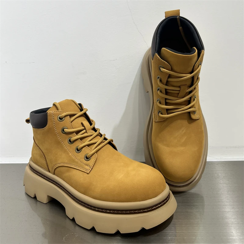 6425  巴黎高奢定制秋冬高端复古时尚小众高帮大黄靴  w156-17886