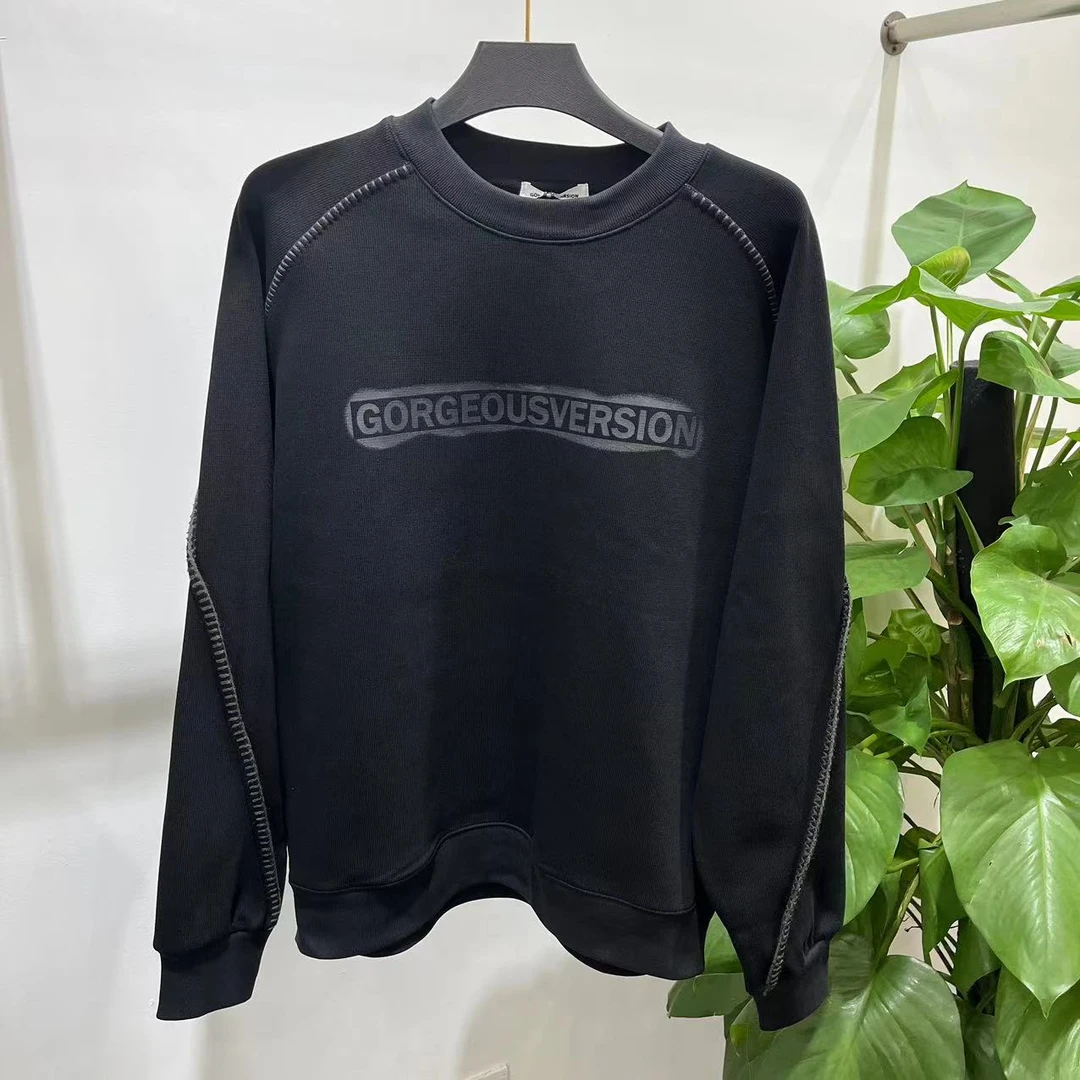 【清】1162 【550g克重加绒加厚】拼接袖字母长袖卫衣 W135-23017