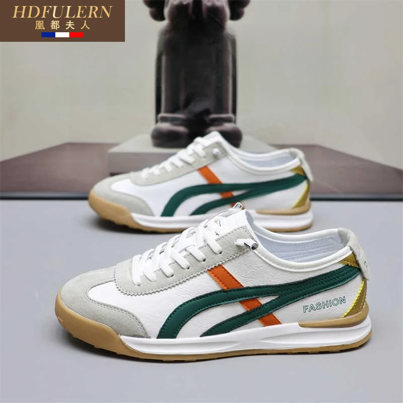 夏季透气男鞋2025新款男鞋透气薄款复古板鞋运动休闲阿甘鞋男款
