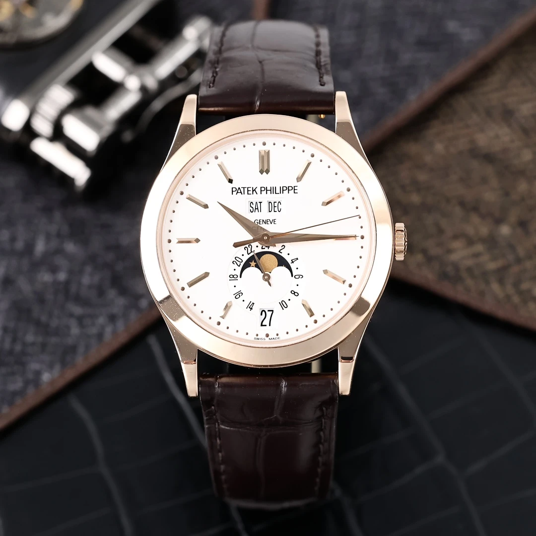 95新 Patek Philippe/百达翡丽 5396R玫瑰金月相年历腕表 单表双P