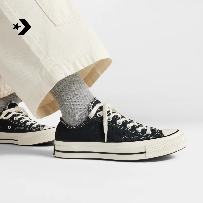 匡威Chuck70经典帆布男女休闲运动鞋黑色CONVERSE 162058C