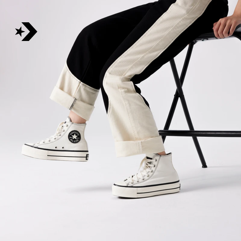 CONVERSE匡威官方 All Star Lift女撞色高帮厚底帆布鞋A07113C