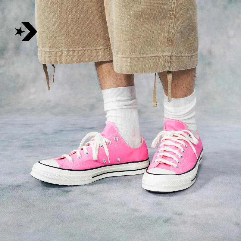 匡威1970S男女运动低帮帆布鞋蜜桃粉粉色CONVERSE A08138C