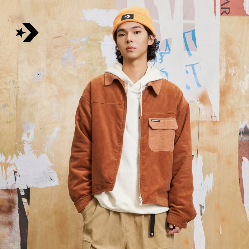 CONVERSE匡威官方 秋季男夹棉夹克翻领复古灯芯绒外套10025260