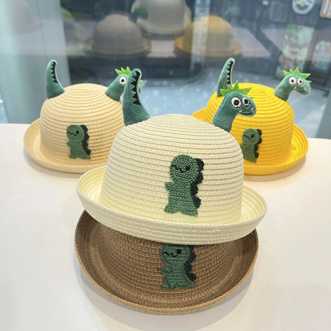 男宝宝帽子夏天男童草帽婴儿防晒帽儿童遮阳夏季女宝沙滩卡通凉帽