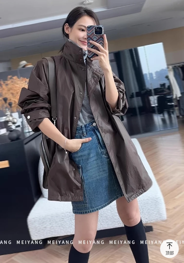 美MEIYAN*费城风衣 肌理皱感|立领防雨外套