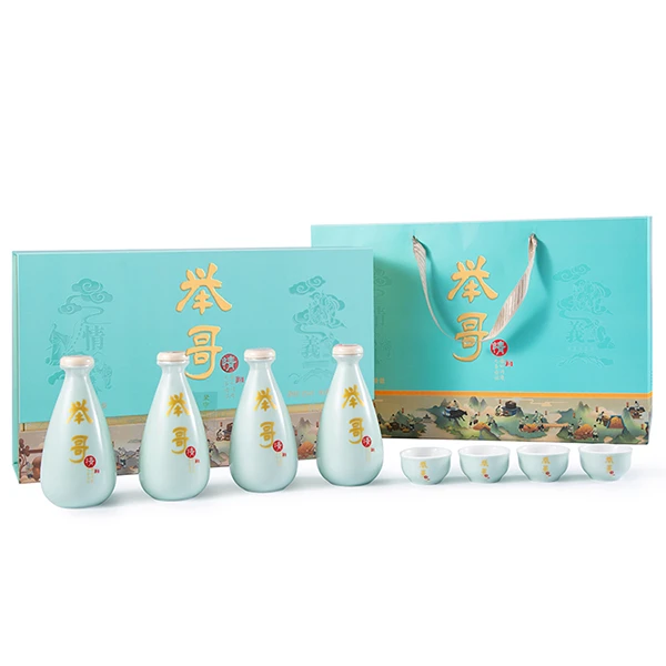举哥情酒52%vol白酒礼盒装 芝酱香型非遗工艺52度258ml*4瓶
