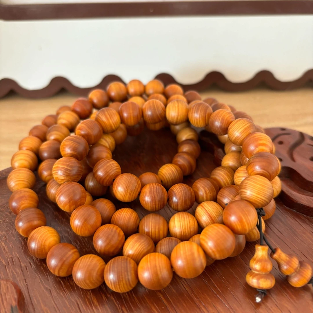 纯太行山崖柏黑红油陈化料高油玉化料手串男女同款