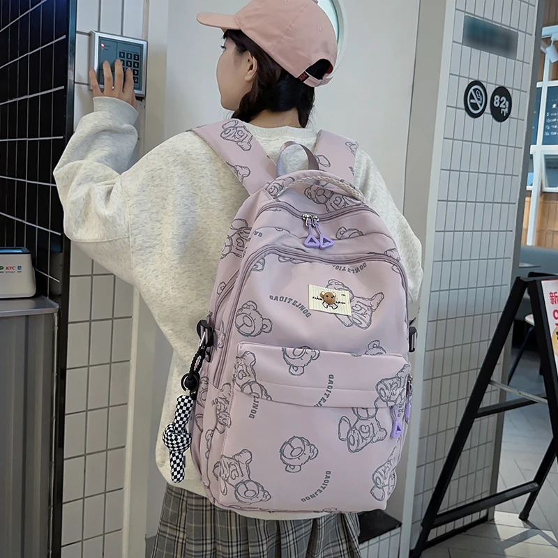 双肩包女生书包新款背包女童小学生书包推荐初中生中学生书包直播